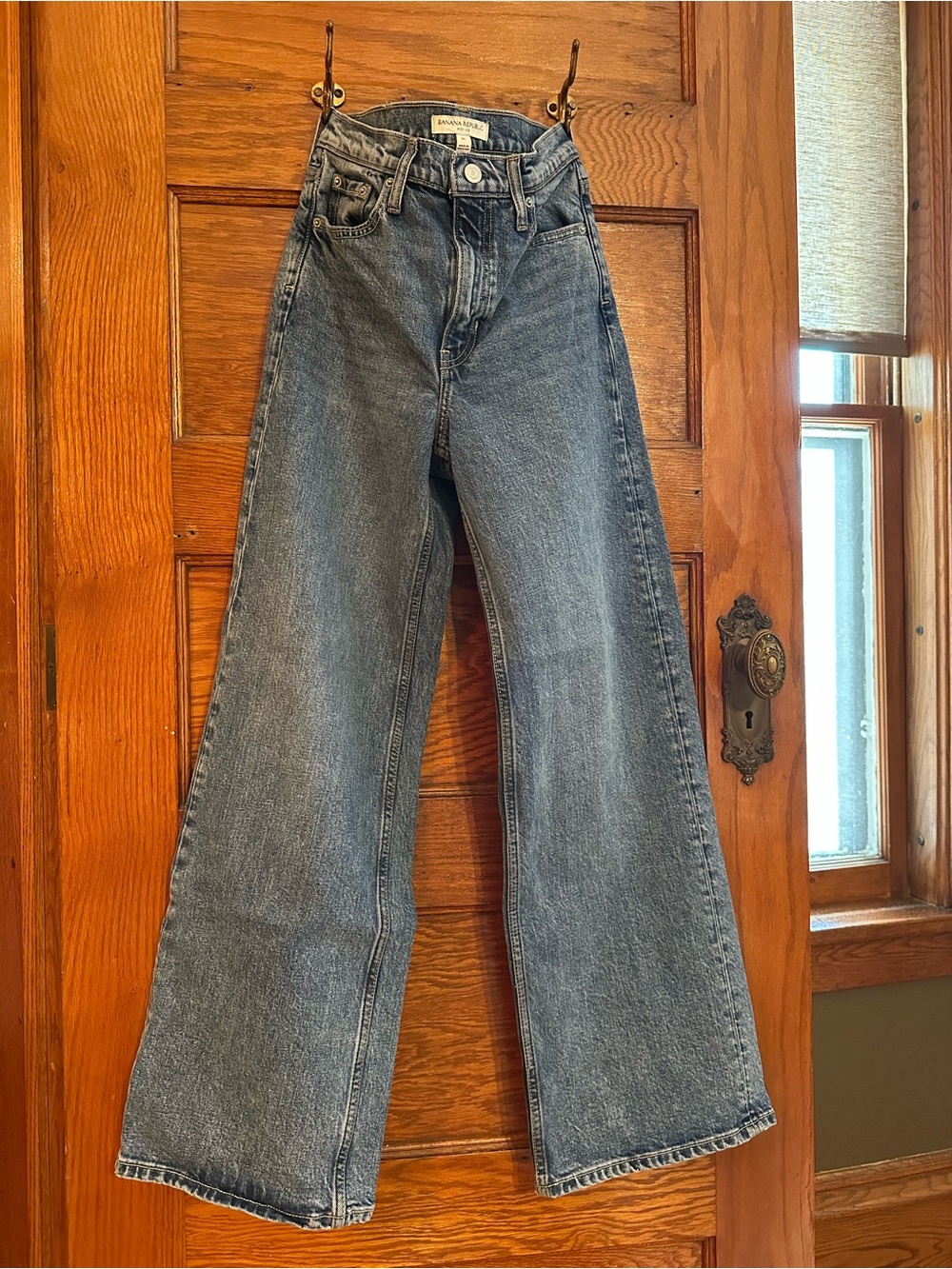 Banana Republic Icon Light Wash High-Rise Wide Leg Jeans